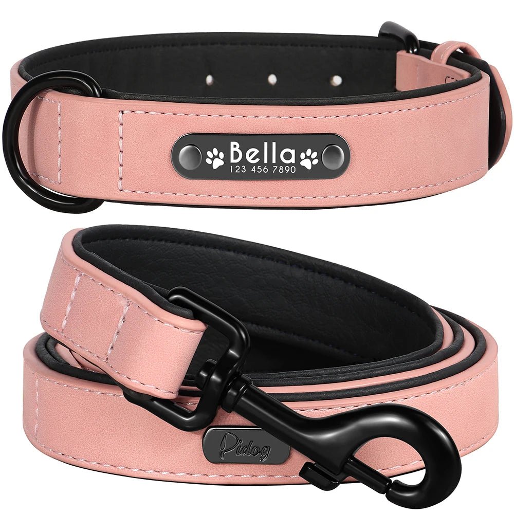 Willen BarkID™ — Engraved Leather Collar & Lead - Personalized Leather Dog Collar & Leash Set | Willen