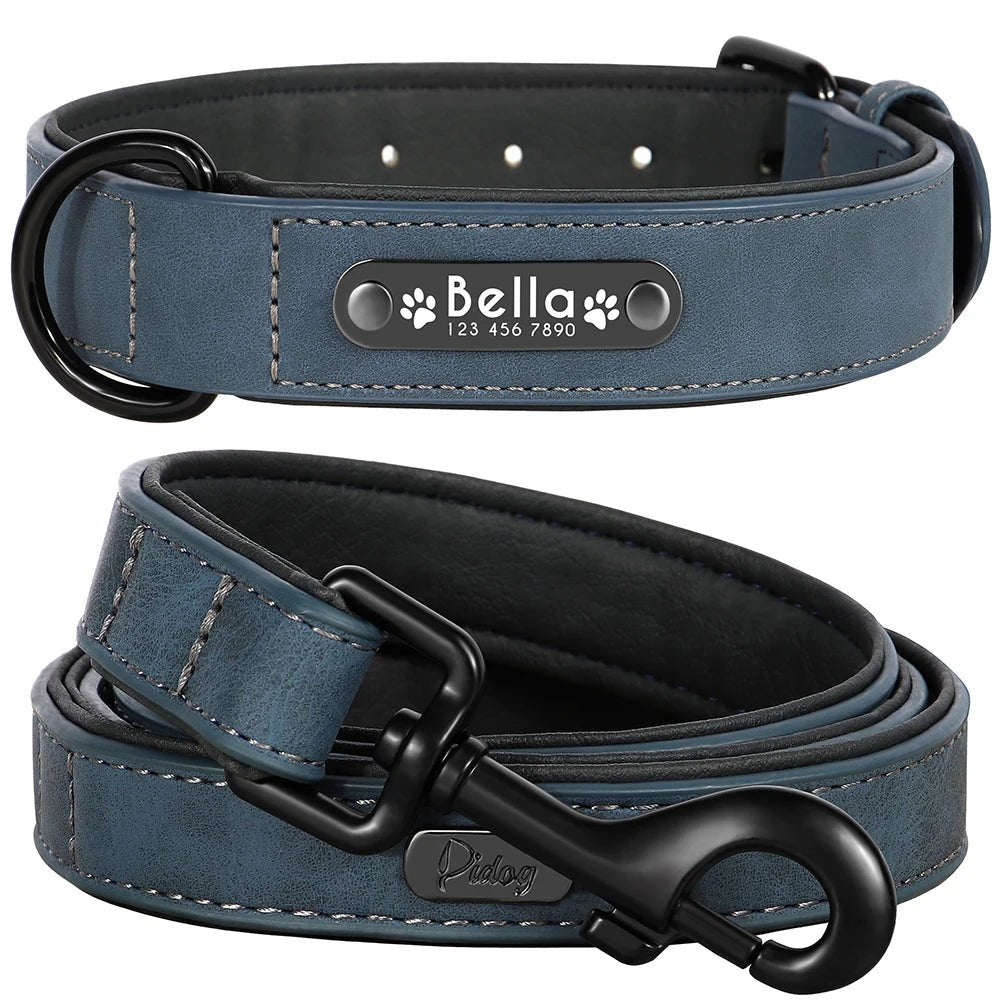 Willen BarkID™ — Engraved Leather Collar & Lead - Personalized Leather Dog Collar & Leash Set | Willen