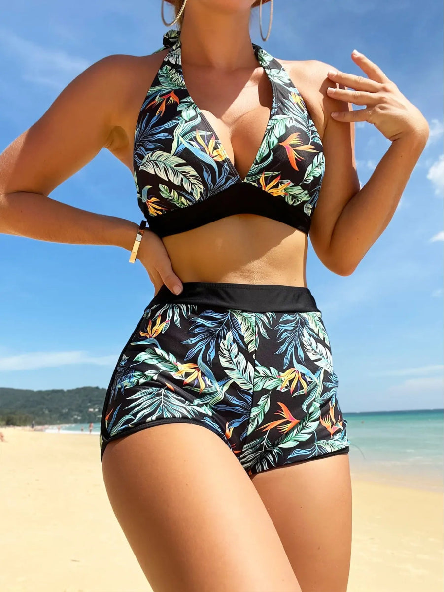 Willen TidaSet™ — Halter Bikini with Shorts - Women's Bikini Set | Willen