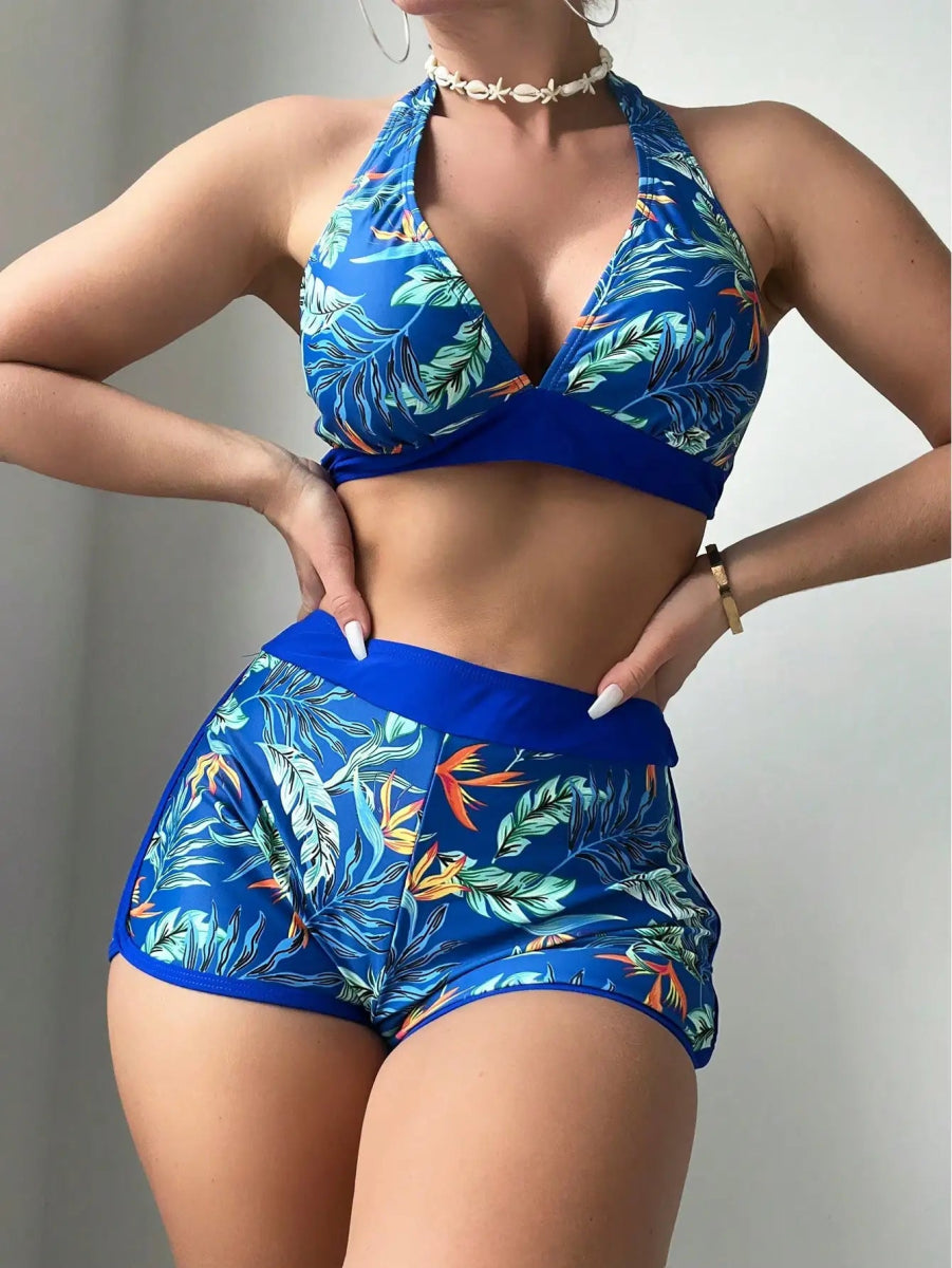 Willen TidaSet™ — Halter Bikini with Shorts - Women's Bikini Set | Willen
