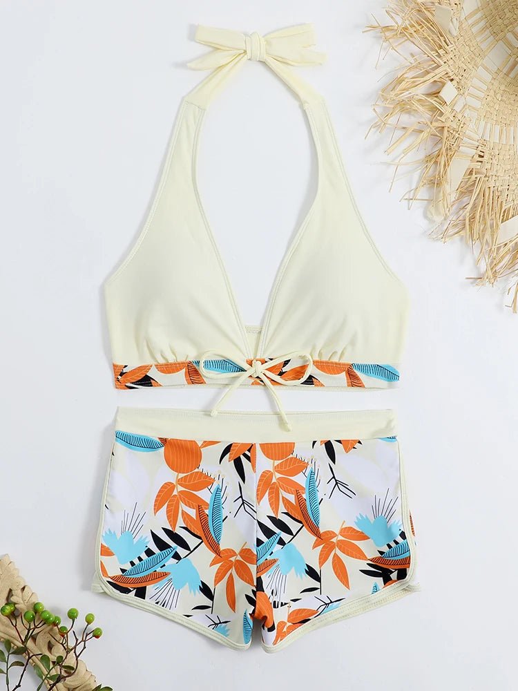 Willen TidaSet™ — Halter Bikini with Shorts - Women's Bikini Set | Willen