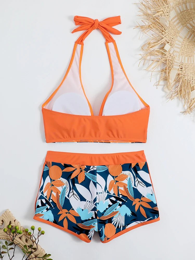 Willen TidaSet™ — Halter Bikini with Shorts - Women's Bikini Set | Willen