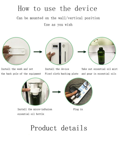 Aroma Diffuser for Large Spaces – Wall Mount, 160ml, Bluetooth Control - Willen