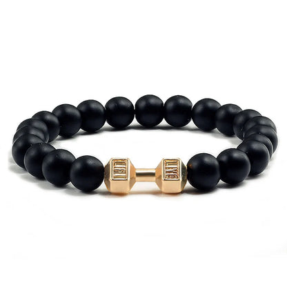 Beaded Stretch Bracelet – 8mm Lava & Howlite Beads with Metal Accent - Willen