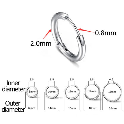 Small Stainless Steel Hoop Earrings – Hypoallergenic Unisex Set for Pierced Ears - Willen