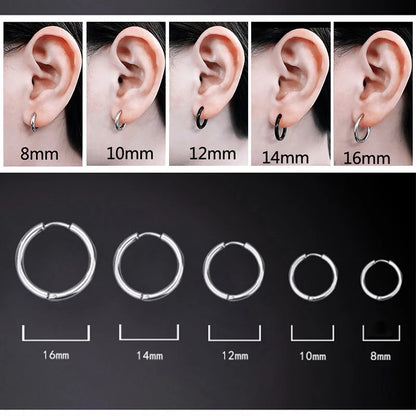 Small Stainless Steel Hoop Earrings – Hypoallergenic Unisex Set for Pierced Ears - Willen
