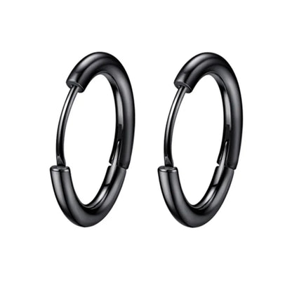 Small Stainless Steel Hoop Earrings – Hypoallergenic Unisex Set for Pierced Ears - Willen