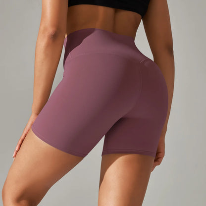 High-Waist Yoga Shorts – Seamless Nylon-Spandex Activewear for Women - Willen