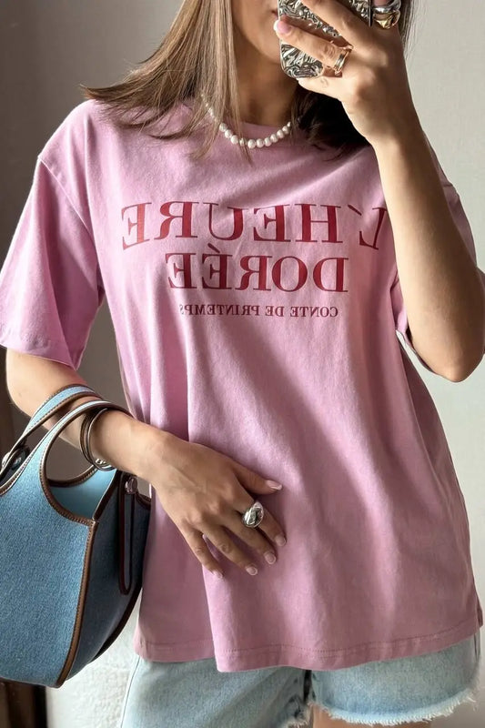 BlushEase Letter Tee