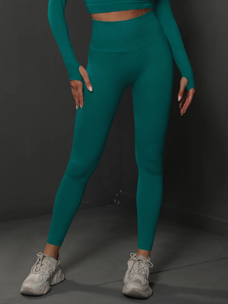 High-Waist Seamless Training Leggings – Nylon-Spandex, Ankle-Length - Willen