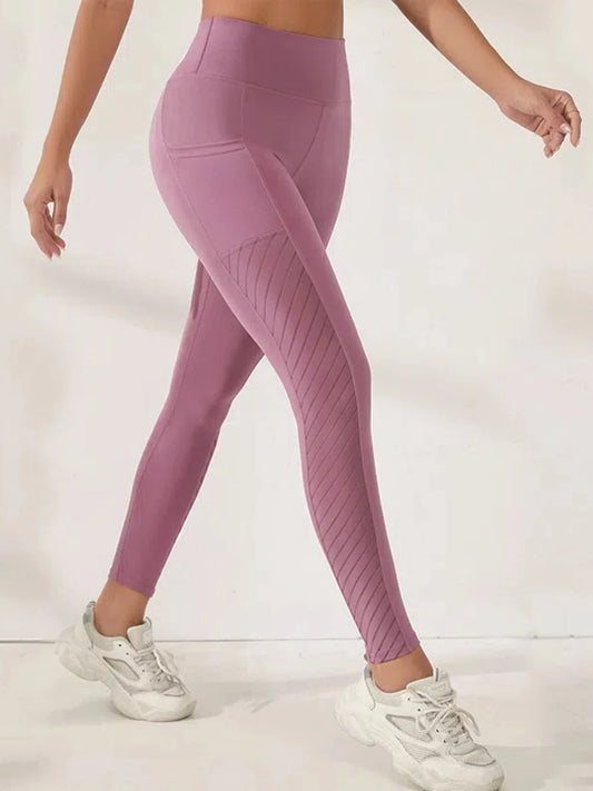 High-Waist Yoga Leggings with Pockets – Mesh Panels, Stretch Fit - Willen