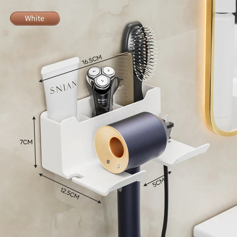 Wall-Mounted Hair Dryer Holder – Punch-Free Install, ABS Plastic - Willen