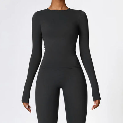 Thermal Long Sleeve Yoga Top – Quick-Dry Workout Shirt for Cold Weather - Willen