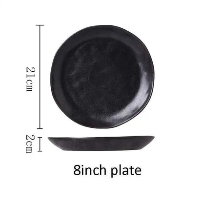Nordic Glazed Ceramic Dish – Round Blue, Heat-Resistant - Willen