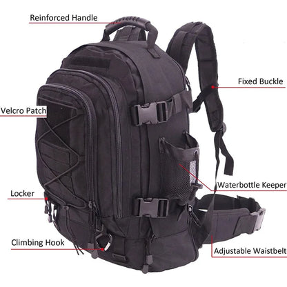 65L Outdoor Hiking Backpack – Water-Resistant Gear Bag with MOLLE System - Willen