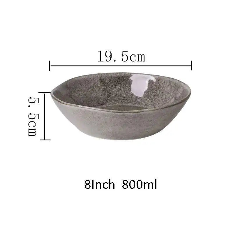 Nordic Glazed Ceramic Dish – Round Blue, Heat-Resistant - Willen