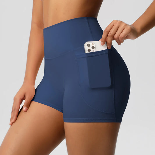 High-Waist Cycling & Gym Shorts – Quick-Dry Fabric with Pockets - Willen