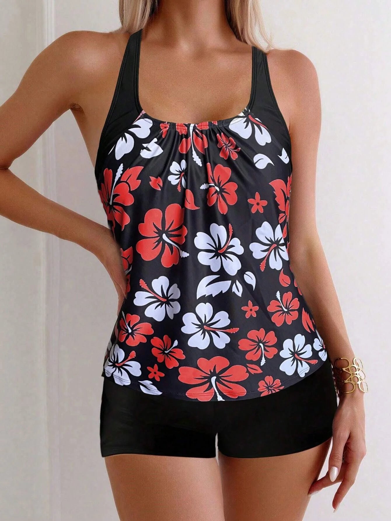 BloomVibe Swimwear – Two-Piece Tankini Set with Vest Top and Boyshorts - Willen