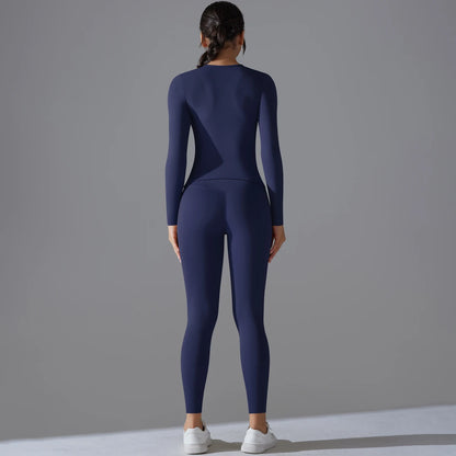 2-Piece Yoga & Fitness Set – Long-Sleeve Top & High-Waist Leggings - Willen