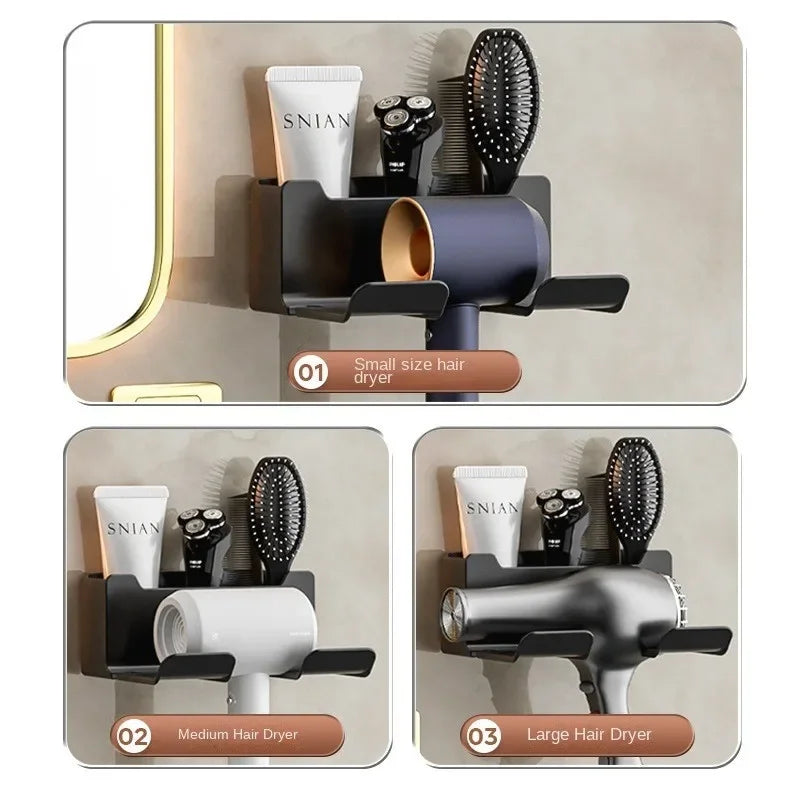 Wall-Mounted Hair Dryer Holder – Punch-Free Install, ABS Plastic - Willen