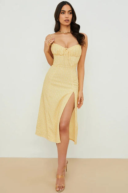FloraElegance Sheath Dress – Sleeveless Floral Dress with Adjustable Front Detail - Willen