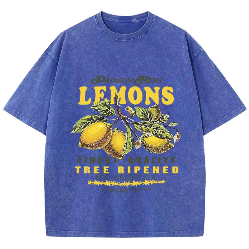 CitrusFade Oversized Tee – Unisex Cotton T-Shirt with Lemon Print - Willen
