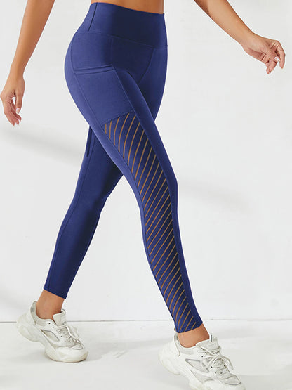 High-Waist Yoga Leggings with Pockets – Mesh Panels, Stretch Fit - Willen