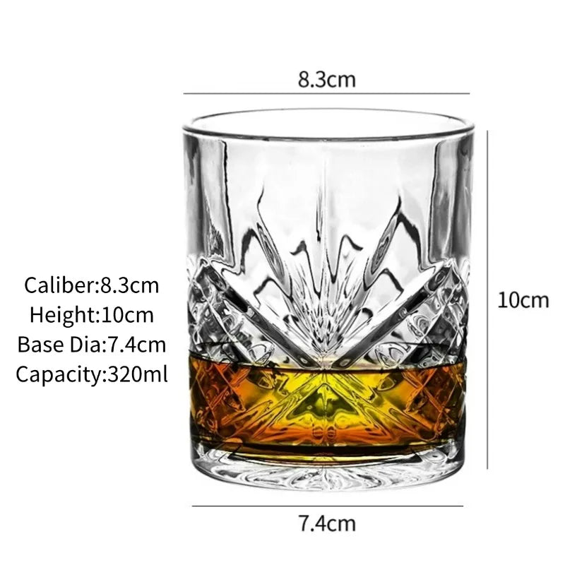 Classic Engraved Whiskey Tumbler – Clear Glass, 250ml - Willen