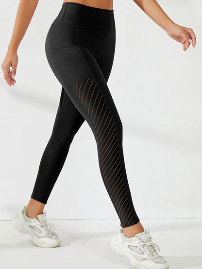 High-Waist Yoga Leggings with Pockets – Mesh Panels, Stretch Fit - Willen