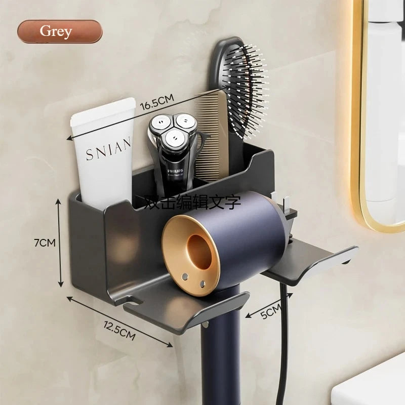 Wall-Mounted Hair Dryer Holder – Punch-Free Install, ABS Plastic - Willen