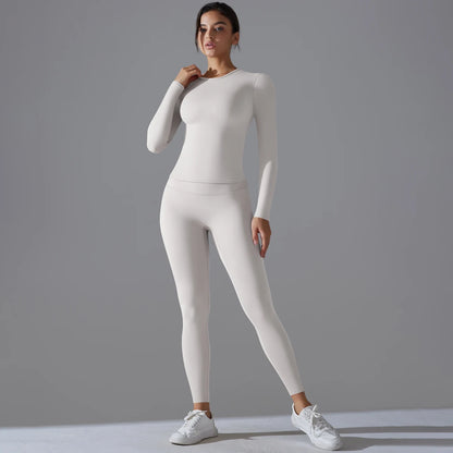 2-Piece Yoga & Fitness Set – Long-Sleeve Top & High-Waist Leggings - Willen