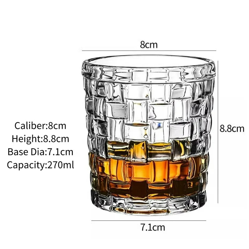 Classic Engraved Whiskey Tumbler – Clear Glass, 250ml - Willen