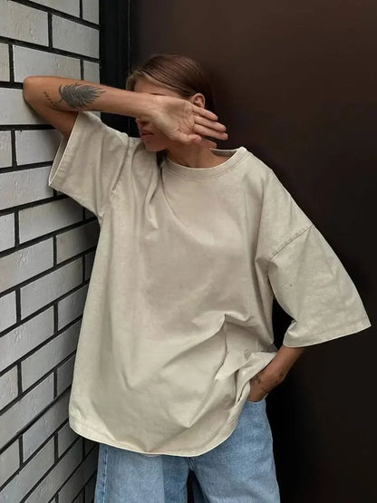 UrbanWax Vintage Tee – Oversized 100% Cotton T-Shirt with Wax Print Texture - Willen