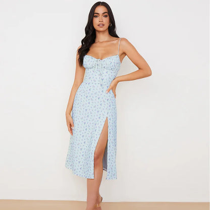 FloraElegance Sheath Dress – Sleeveless Floral Dress with Adjustable Front Detail - Willen