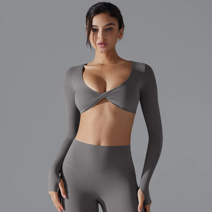 Long Sleeve Sports Bra – Quick-Dry, Breathable Fit for Yoga & Gym - Willen