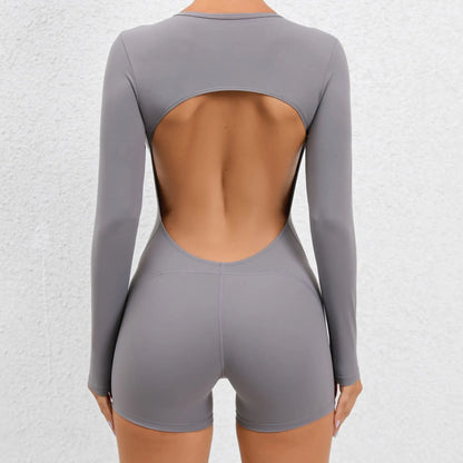 Women’s Long Sleeve Workout Bodysuit – Seamless Nylon-Spandex, Compression Fit - Willen