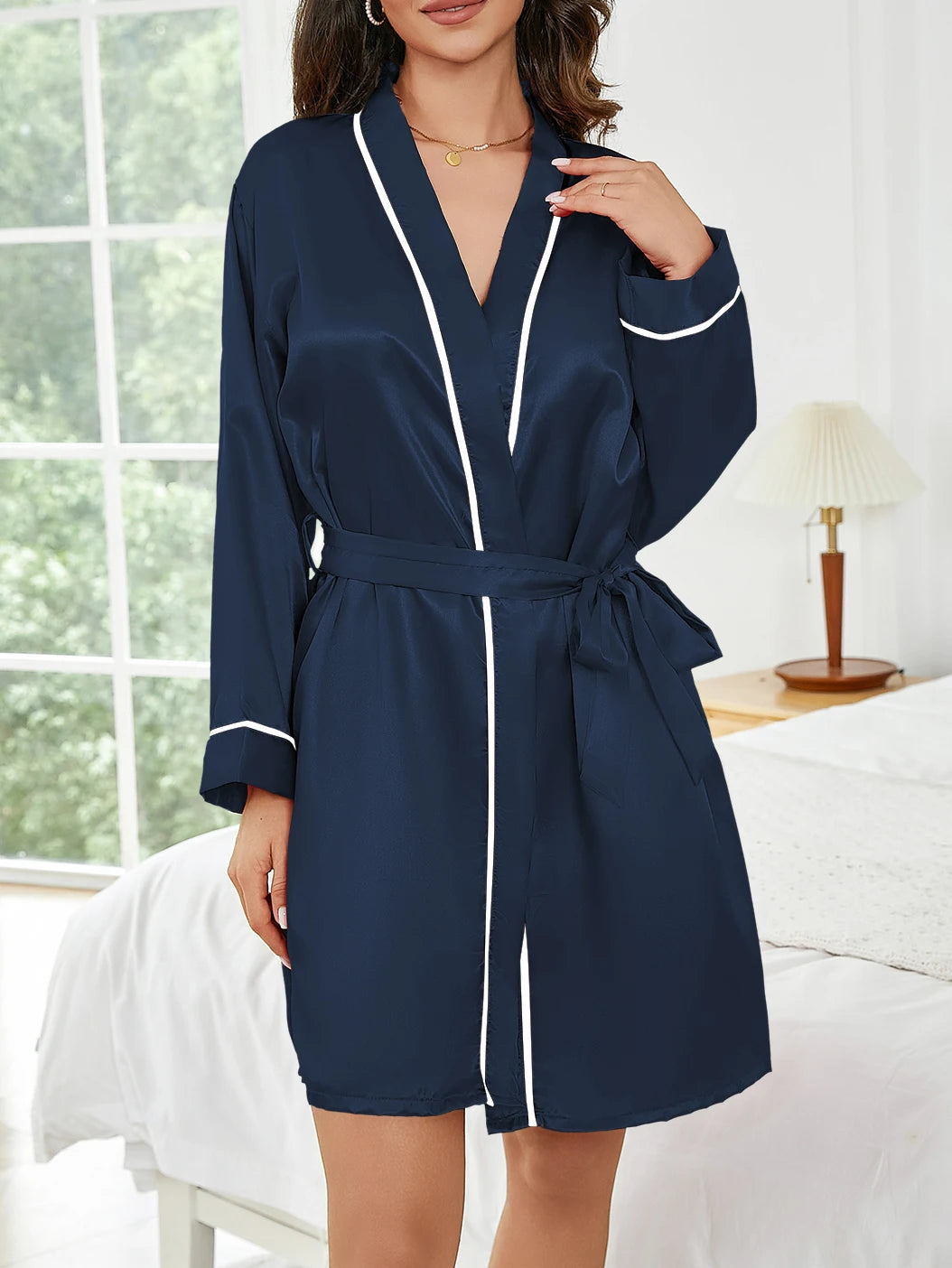AiryCharm Thin Sleepwear Robe – Lightweight Long-Sleeve Loungewear for Women - Willen