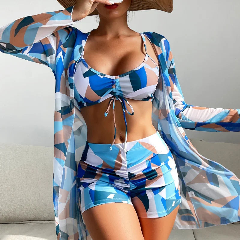 SunFlair 3-in-1 Swim Set – Tankini Top, Boyshorts & Skirt Cover-Up - Willen