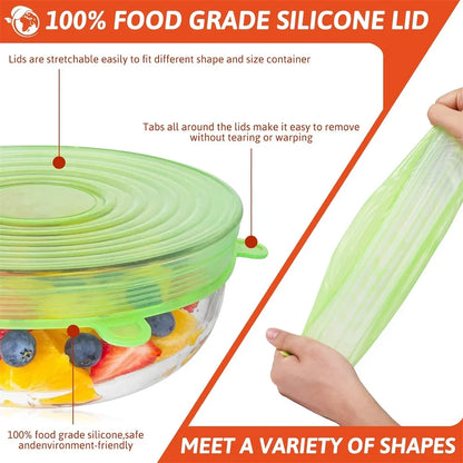 Reusable Silicone Lid Set – 6 Sizes, Airtight Food Covers - Willen