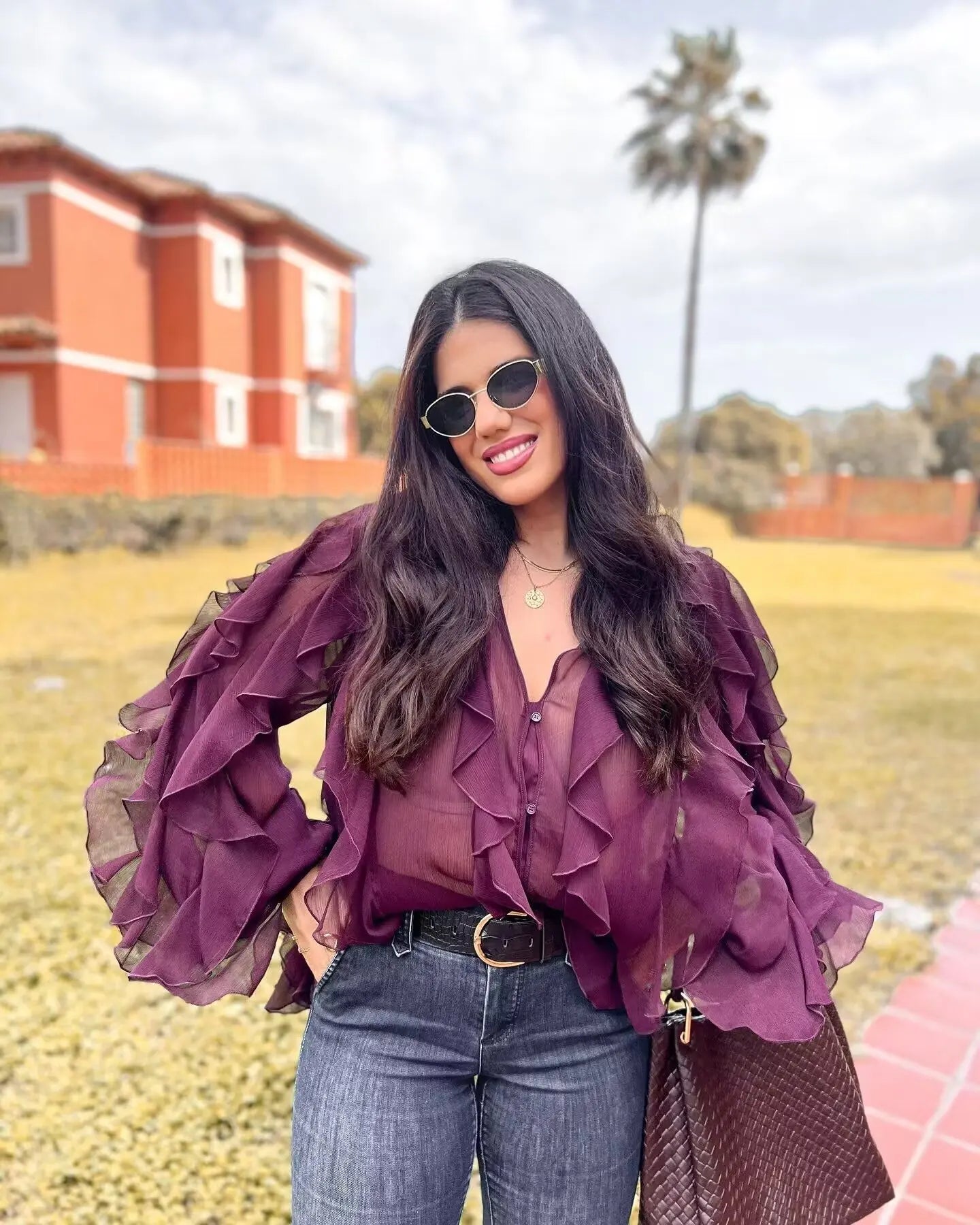SheerBloom Ruffle Blouse – Lightweight Chiffon Top with Tiered Ruffles - Willen