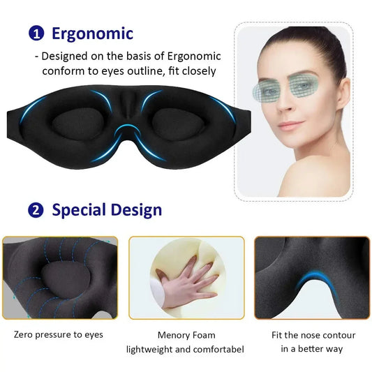 3D Contoured Eye Mask – Light-Blocking Sleep Mask with Molded Eye Cups - Willen