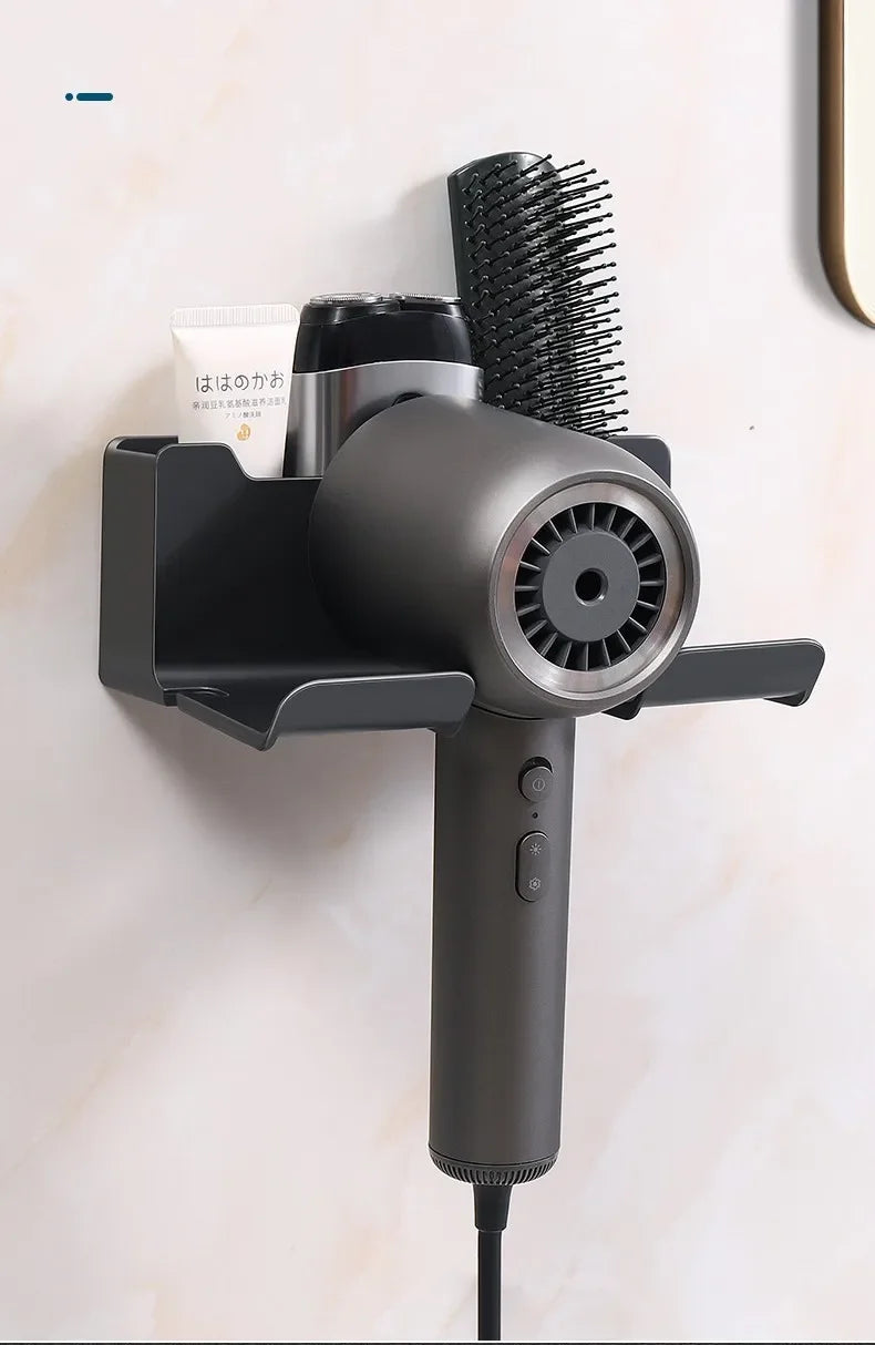 Wall-Mounted Hair Dryer Holder – Punch-Free Install, ABS Plastic - Willen