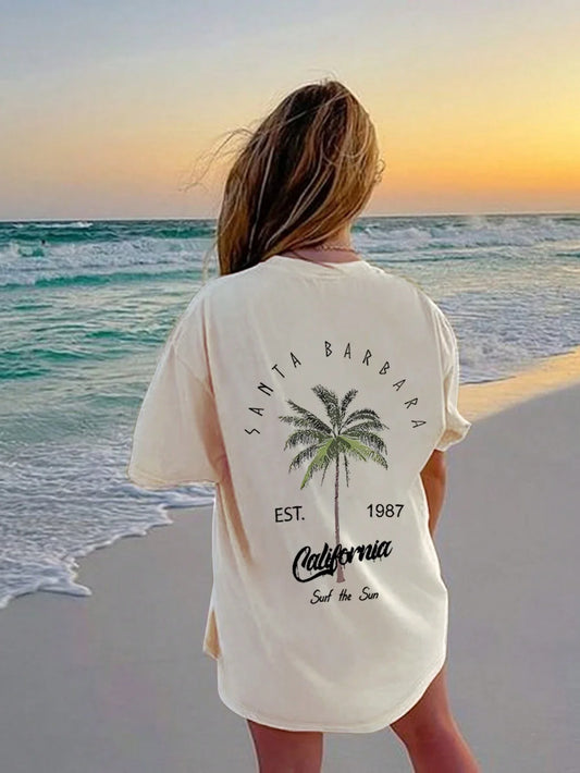 PalmEase Cotton Tee – Lightweight Cotton T-Shirt with Palm Tree Print - Willen