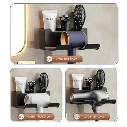 Wall-Mounted Hair Dryer Holder – Punch-Free Install, ABS Plastic - Willen