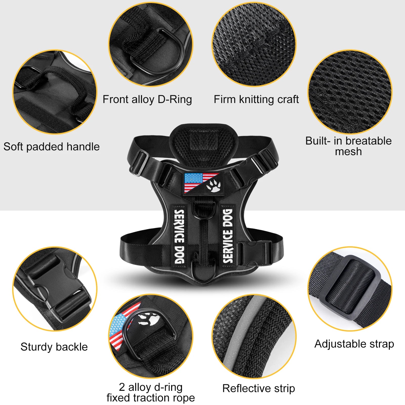 Reflective Training Vest for Dogs – Adjustable, Padded, with ID Patches - Willen