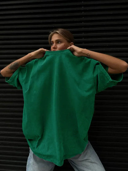 UrbanWax Vintage Tee – Oversized 100% Cotton T-Shirt with Wax Print Texture - Willen