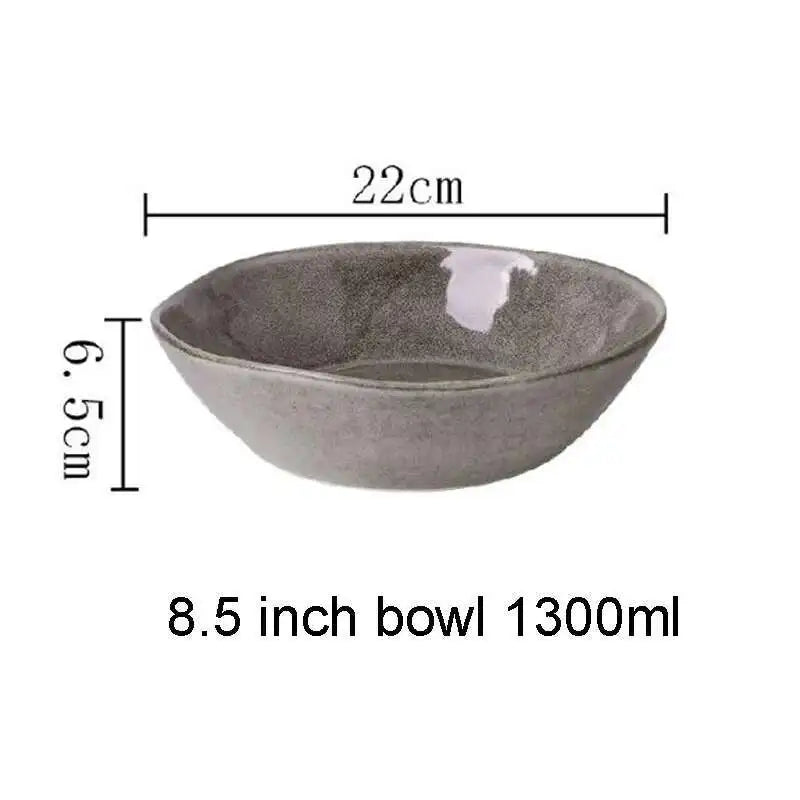 Nordic Glazed Ceramic Dish – Round Blue, Heat-Resistant - Willen