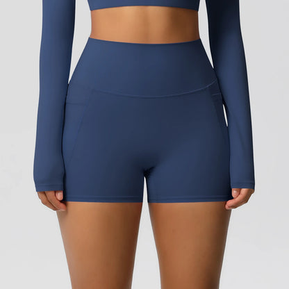 High-Waist Cycling & Gym Shorts – Quick-Dry Fabric with Pockets - Willen
