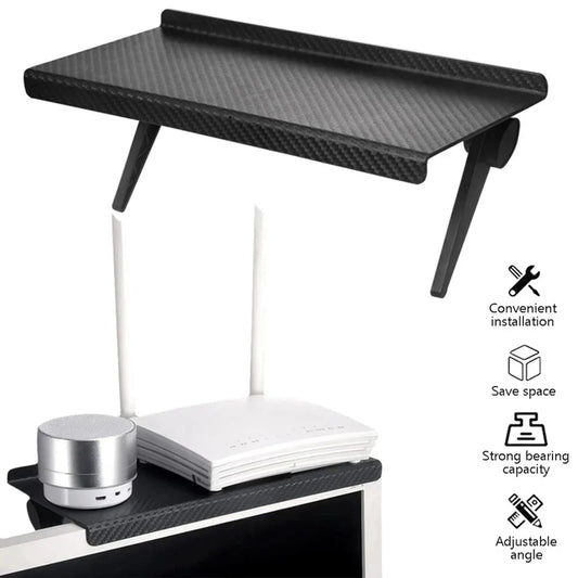 Screen-Top Clamp Shelf – Tool-Free Mount, Black ABS - Willen