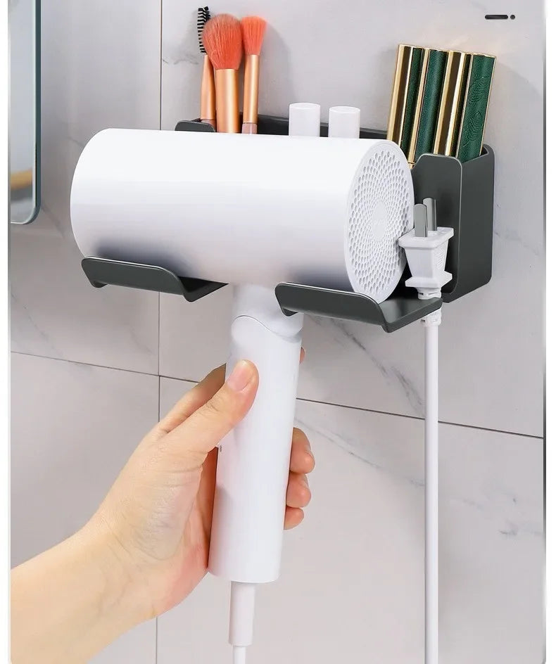 Wall-Mounted Hair Dryer Holder – Punch-Free Install, ABS Plastic - Willen